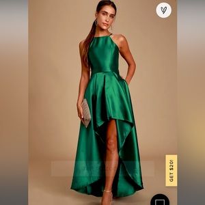Lulus Emerald High Low Gown